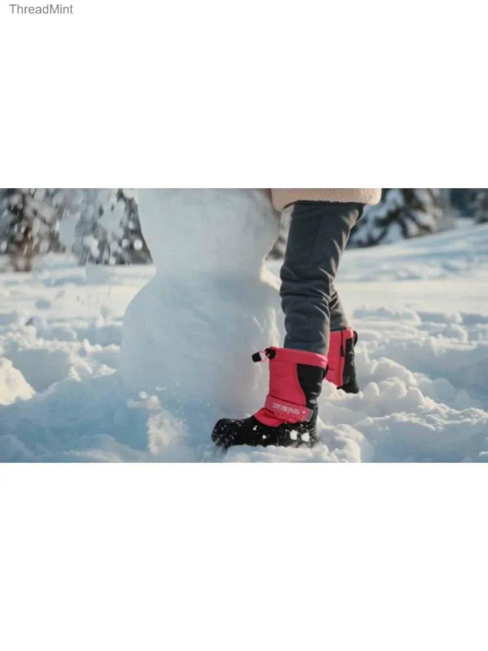 Unisex Kids Snow Waterproof Winter Boots Faux Fur Lined Non-Slip